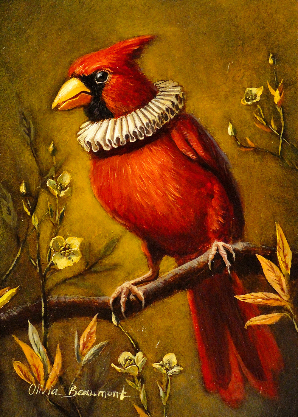 Noble Bunting - cardinal art print