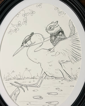 Androth Wingrider - Original Ink Drawing