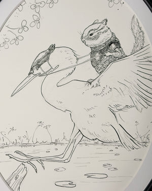 Androth Wingrider - Original Ink Drawing