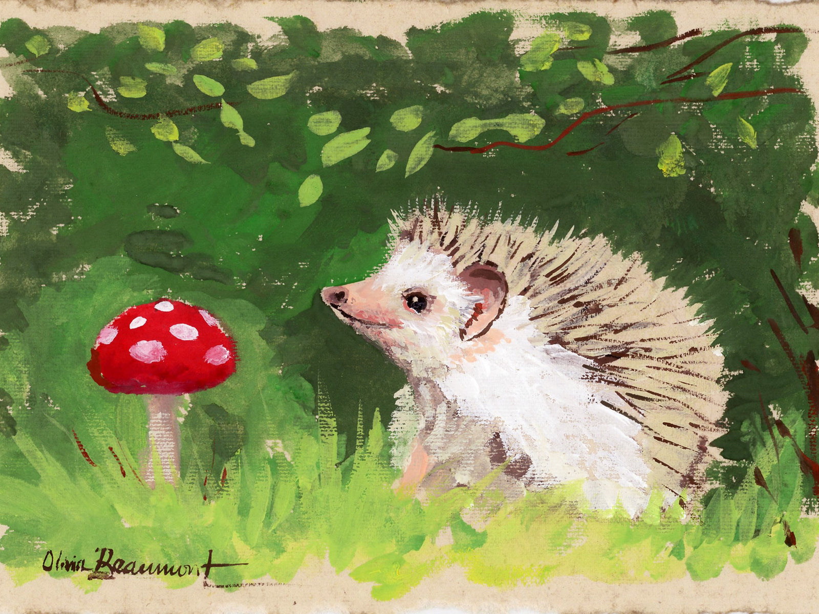 Bumbling Along - hedgehog print