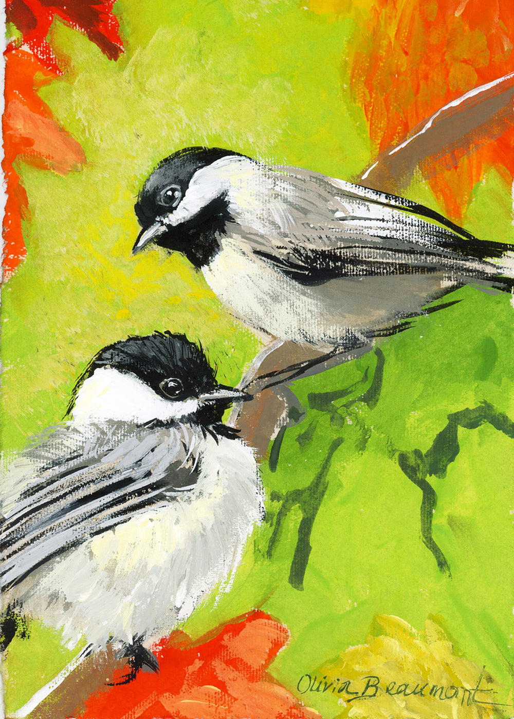 Chickadees - print