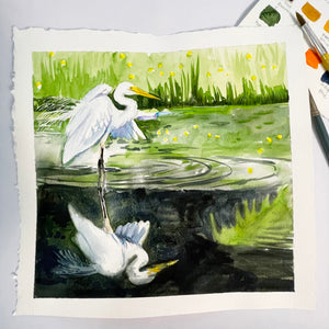 Spring Reflection - original watercolor painting