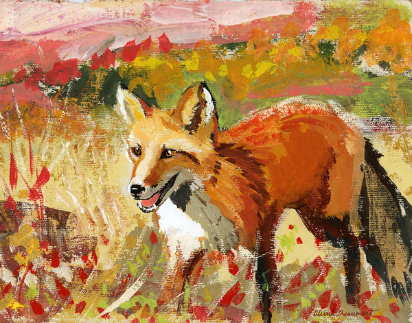 Fields of Gold - fox print - Olivia Beaumont Fine Art