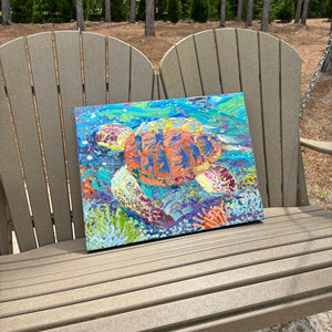 Loggerhead Sea Turtle - original acrylic painting