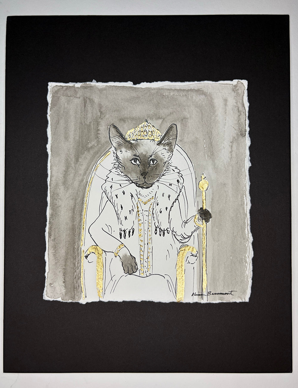 Lord of Cats- original ink drawing