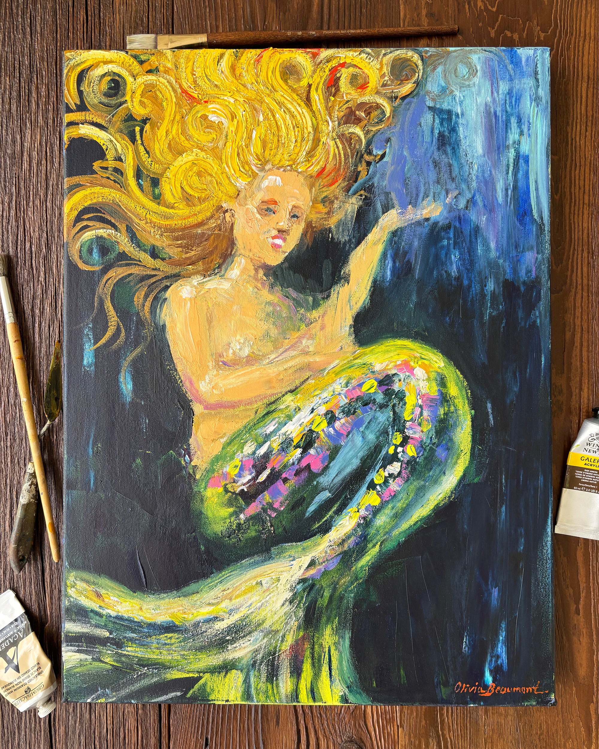 Mermaid Dreams - original acrylic painting