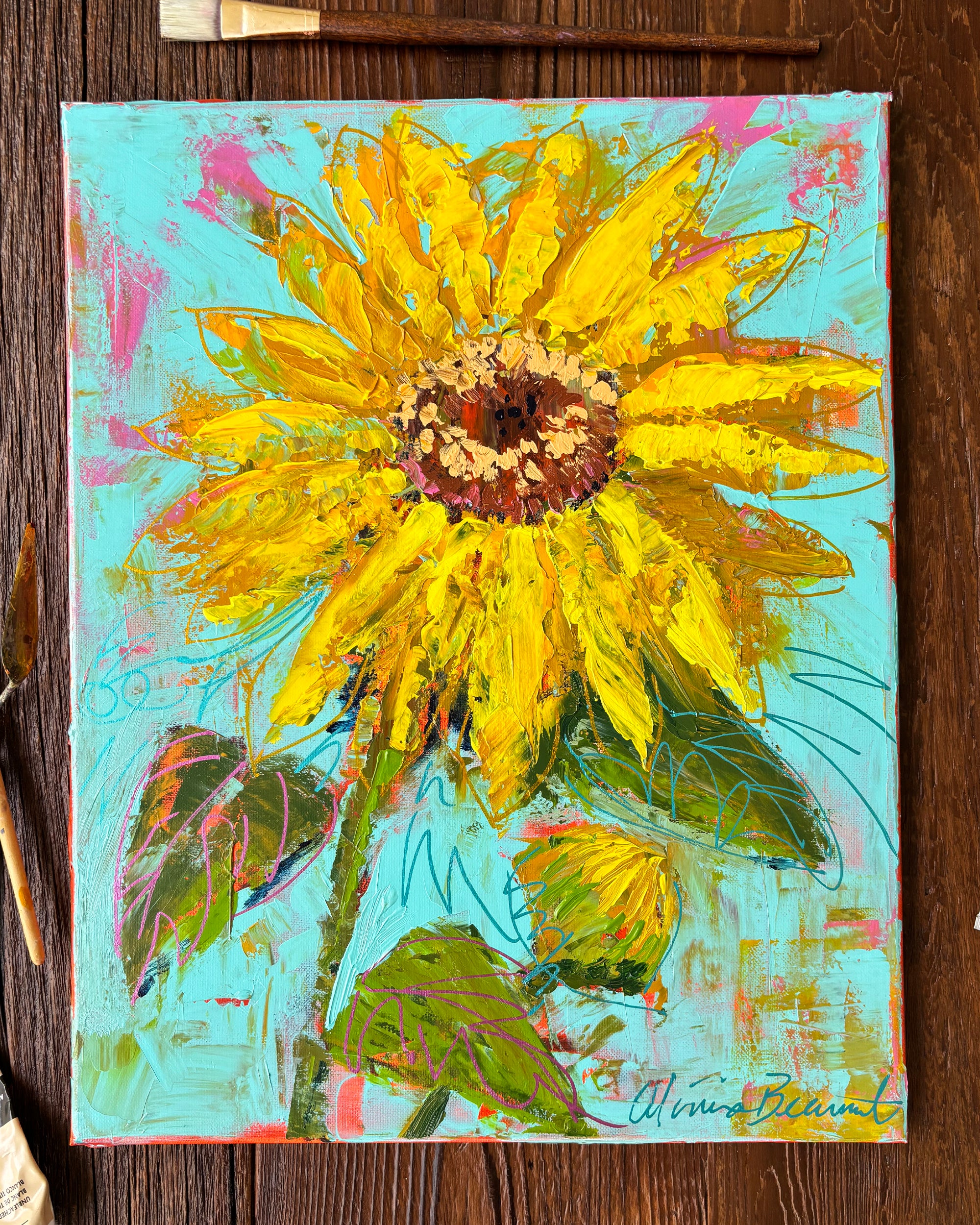 Sunflower IV - original acrylic painting