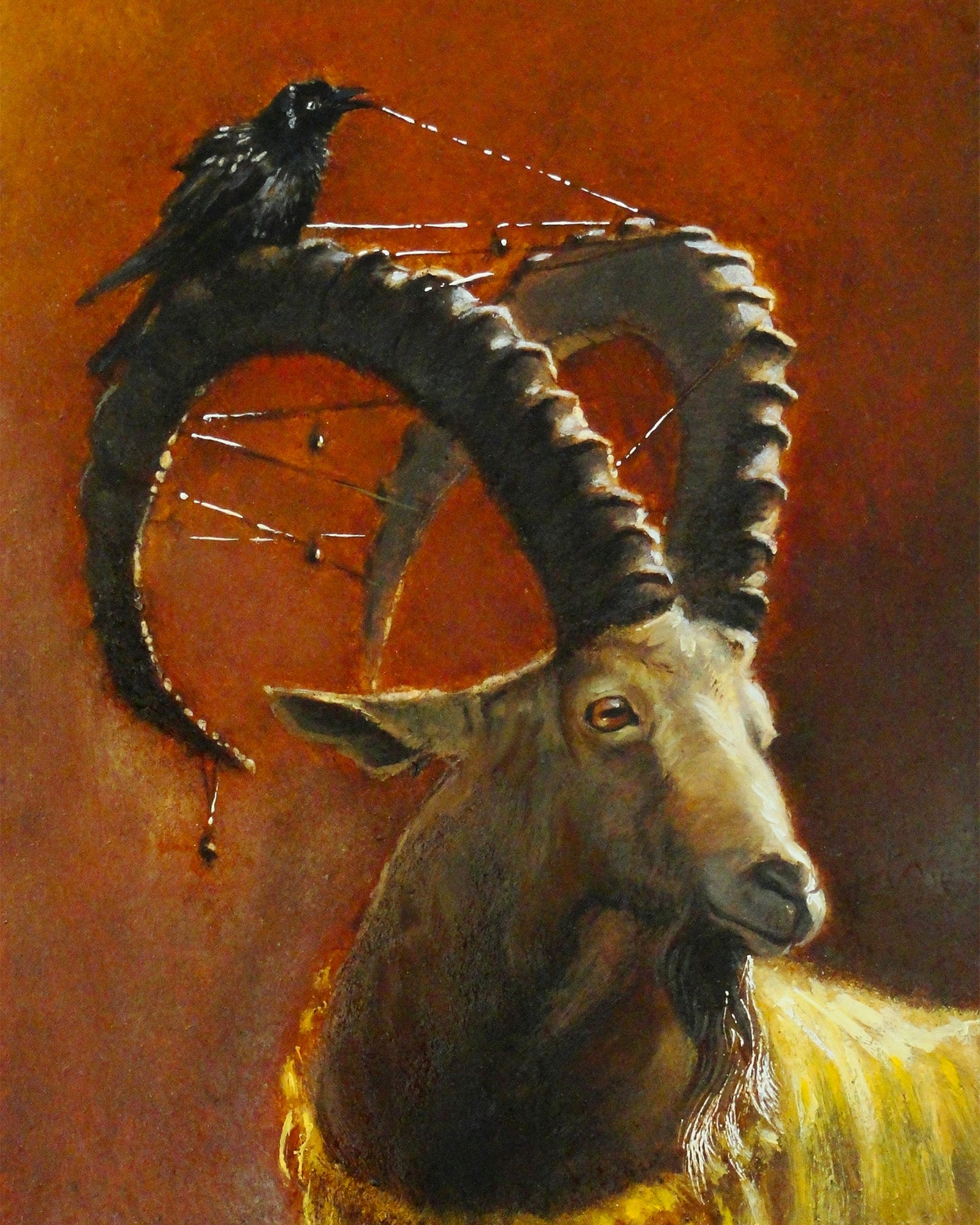 Almost His Nearest Relation - ibex and grackle print