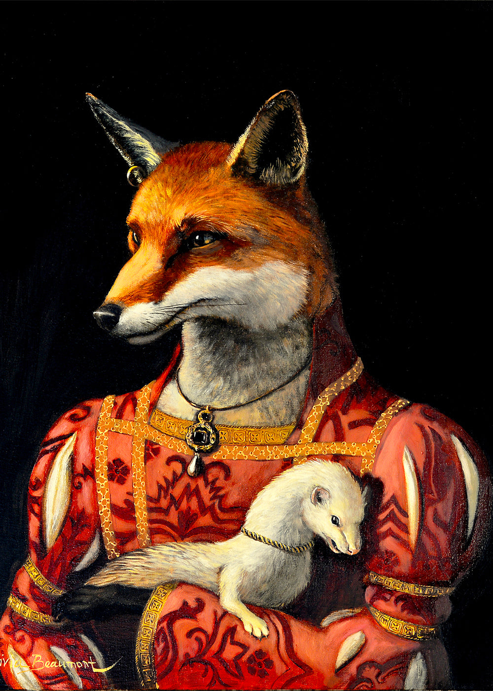 Cerise the Grand - fox and ferret prints