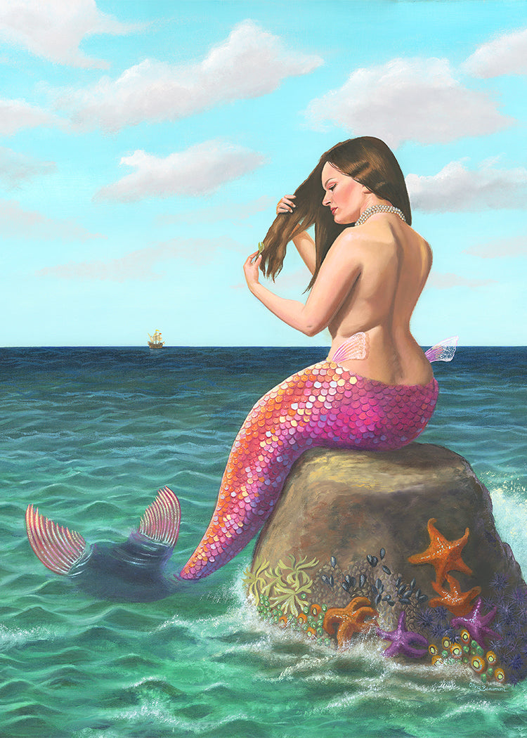 Delphinia - mermaid print