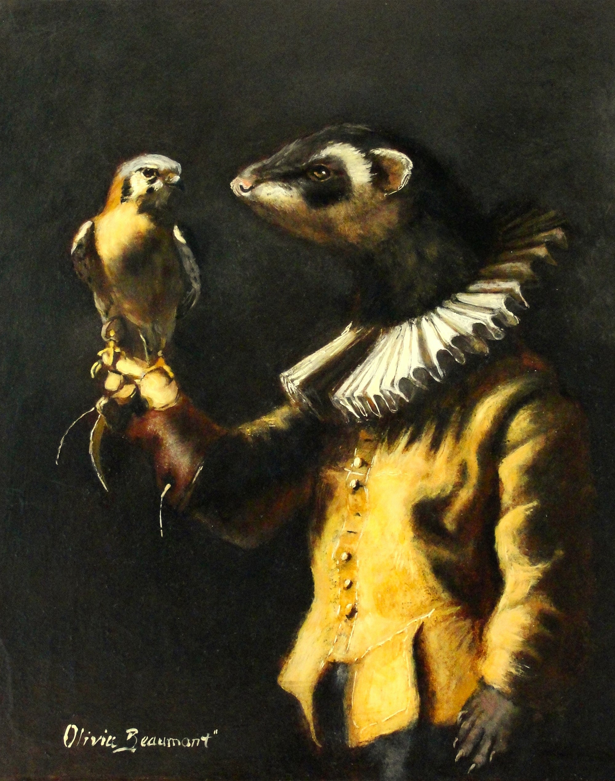 From the Fist - ferret and kestrel prints
