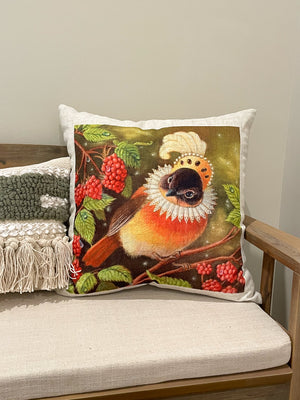 Robin Bird Pillow Cover - Juelina - Olivia Beaumont Fine Art