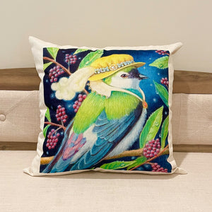 Swallow Bird Pillow Cover - Allalian Treesinger - Olivia Beaumont Fine Art