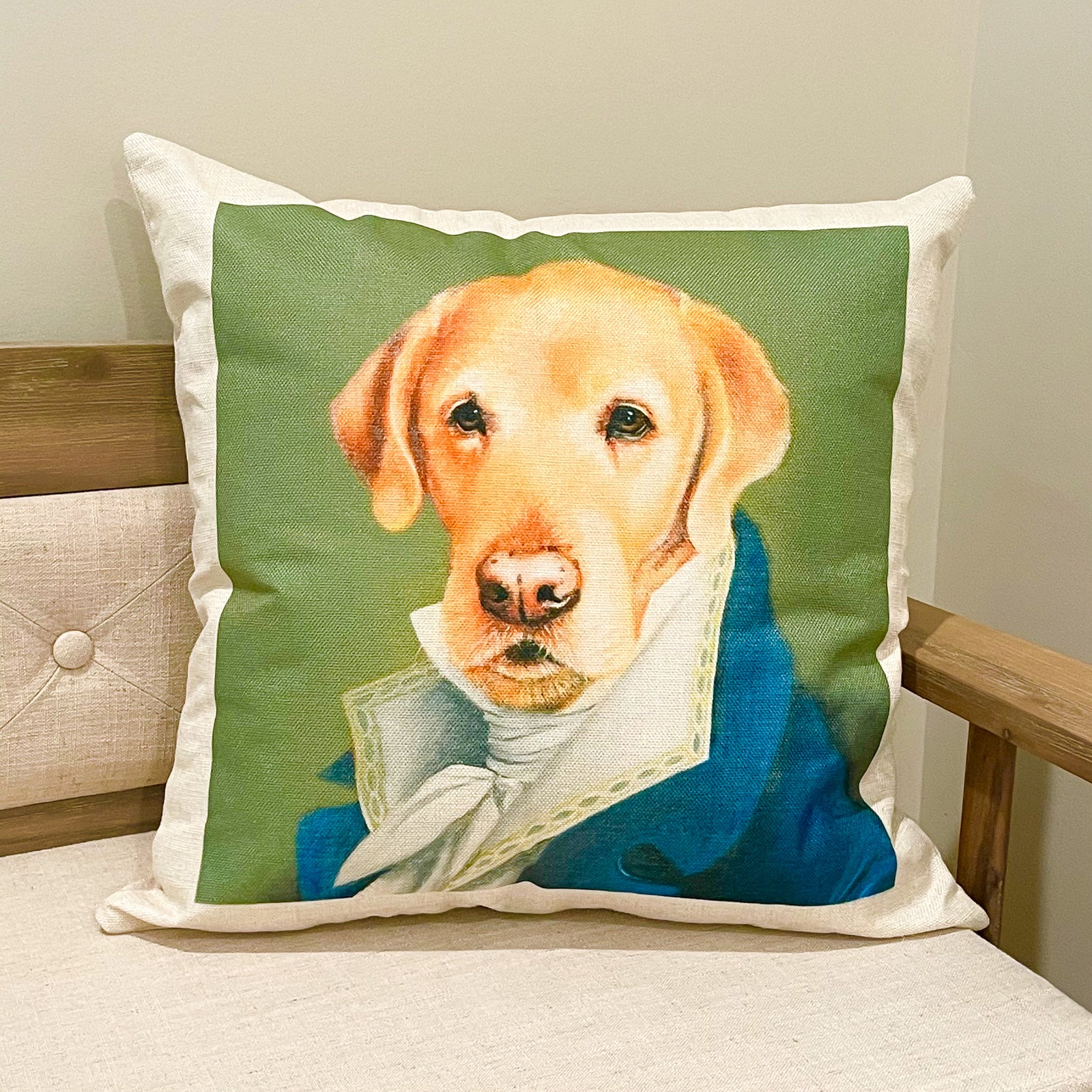 Yellow Lab Pillow Cover - Dapper Boy - Olivia Beaumont Fine Art