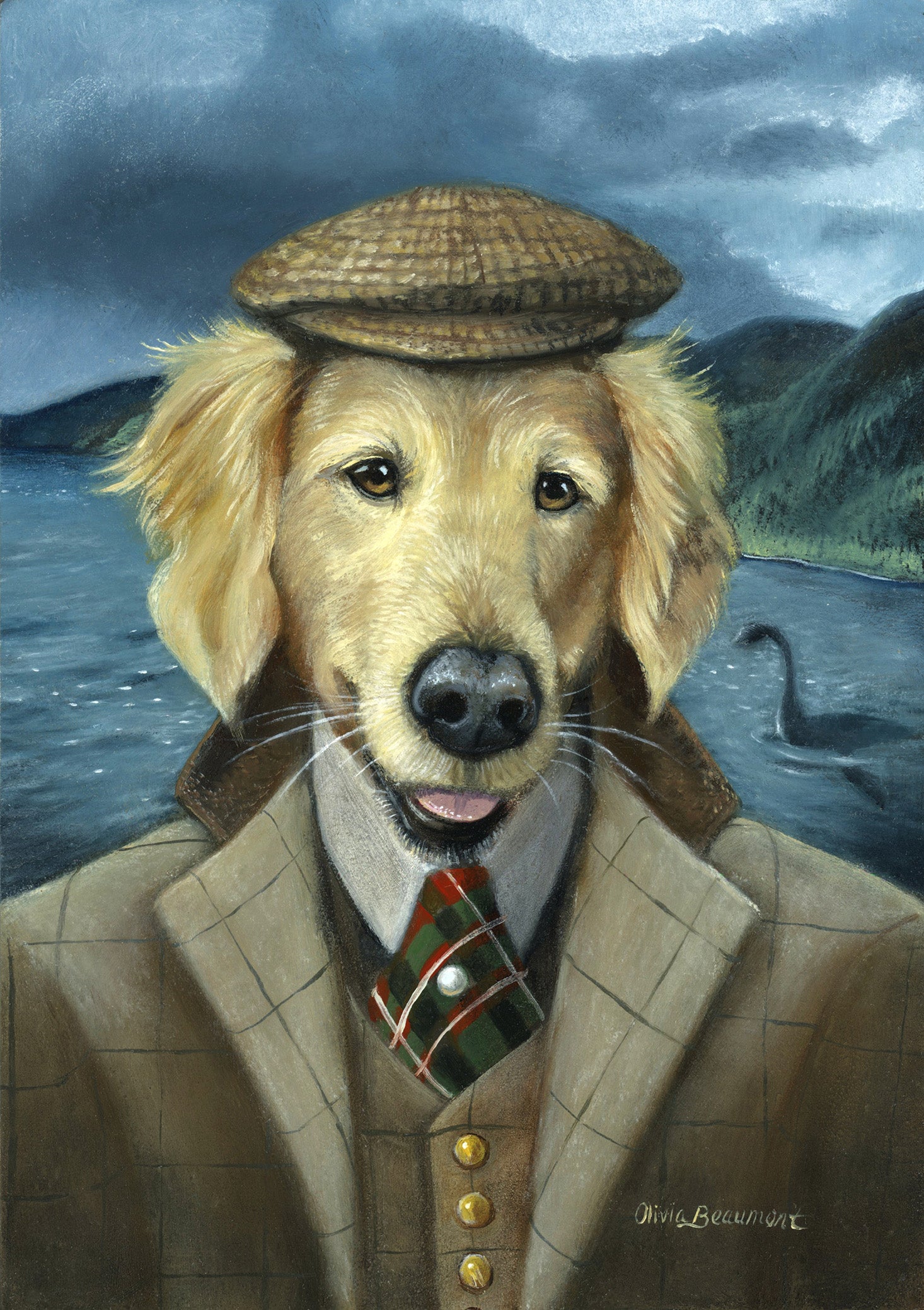 Kona at Loch Ness - golden retriever prints