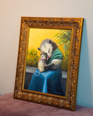 Madonna & Child - opossums - original oil painting