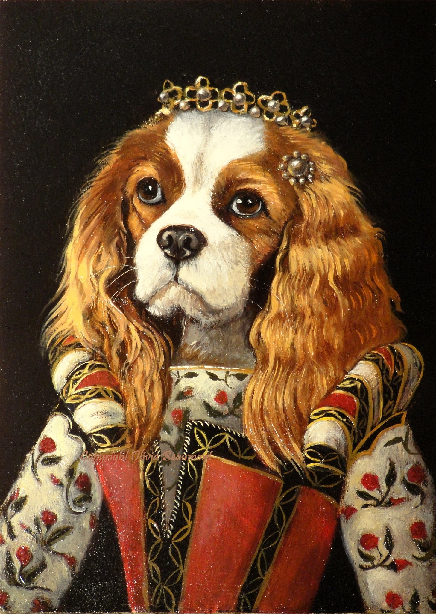 Princessa - king charles cavalier print - Olivia Beaumont Fine Art