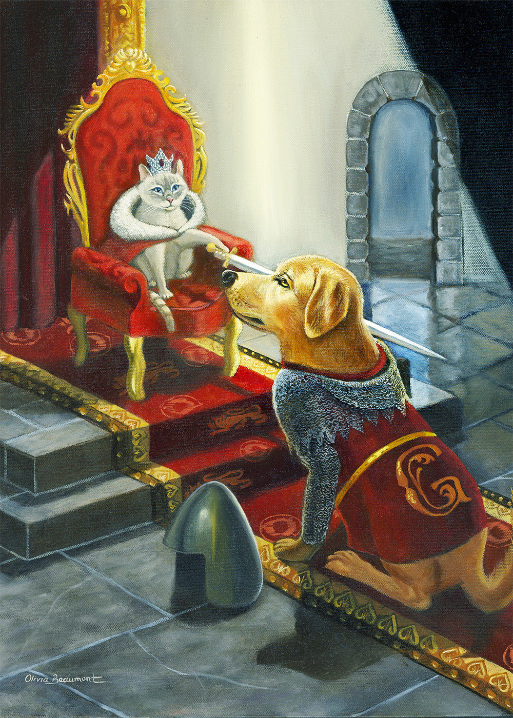 Queen Pisa Knighting Gator - cat and dog print